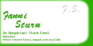 fanni sturm business card